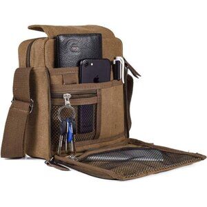 Canvas Messenger Bag Small Crossbody Shoulder Bag Travel Casual Chest Bag